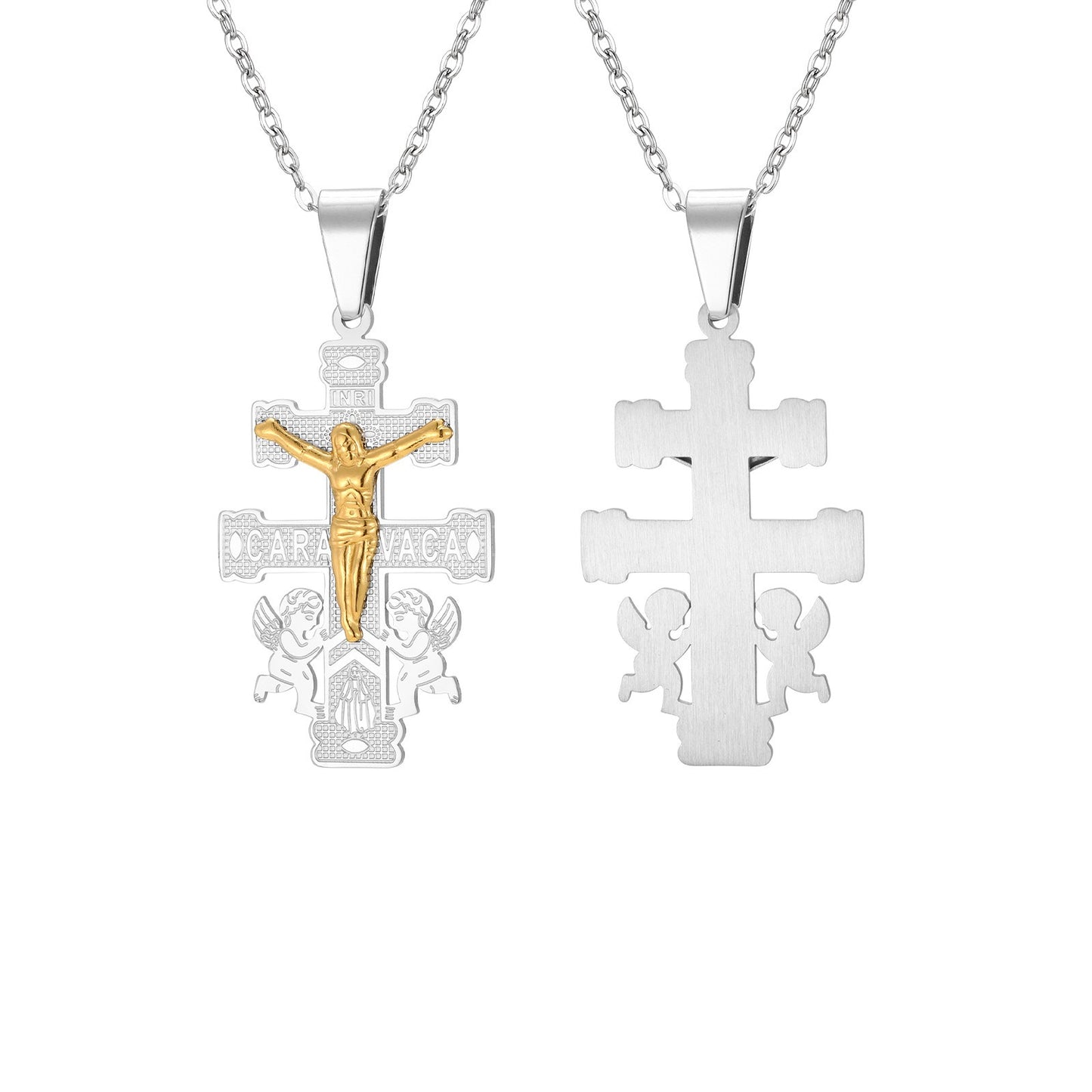 Kemstone Stainless Steel Crucifix Cross Pendant Necklace for Men PN-2318