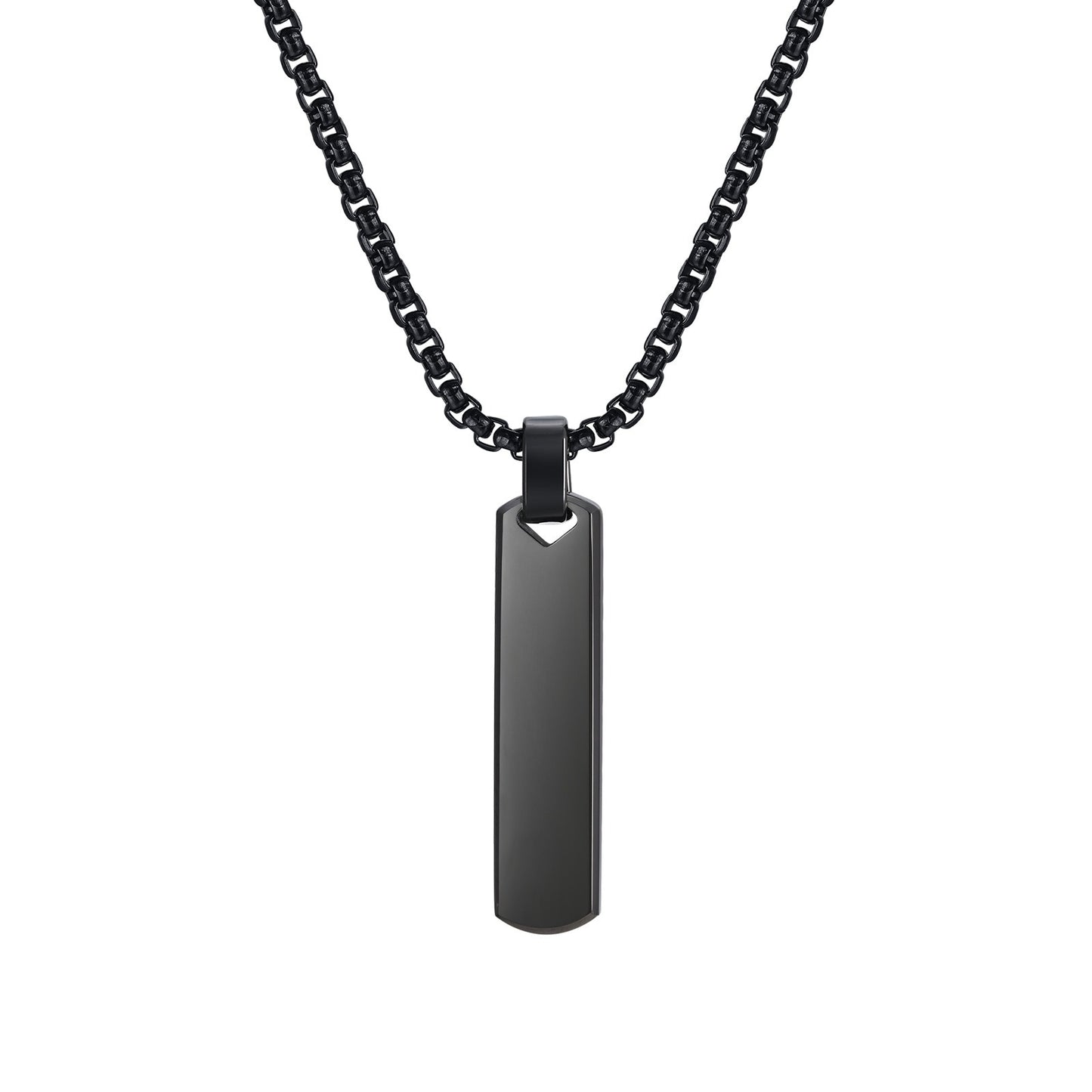 Kemstone Stainless Steel Bar Pendant Necklace for Men PN-2075