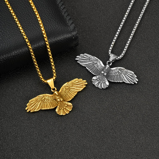 Kemstone Stainless Steel Eagle Pendant Necklace for Men Streetwear PN-2402