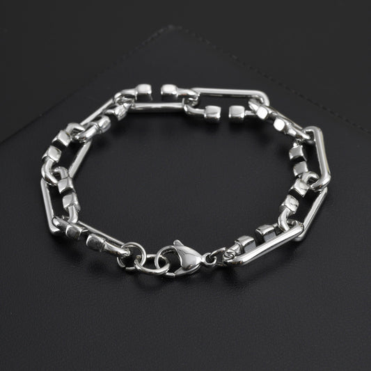 Kemstone Stainless Steel Chain Bracelet for Men Handmade Link BR-2398