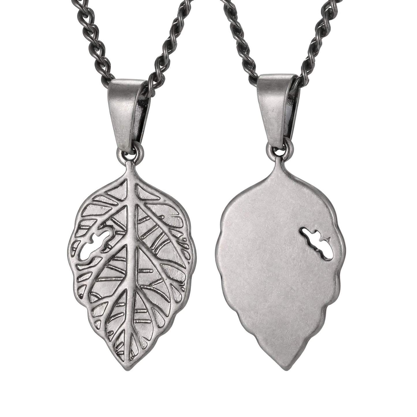 Kemstone Stainless Steel Leaf Pendant Necklace for Men – Vintage Nature-Inspired Design PN-2322