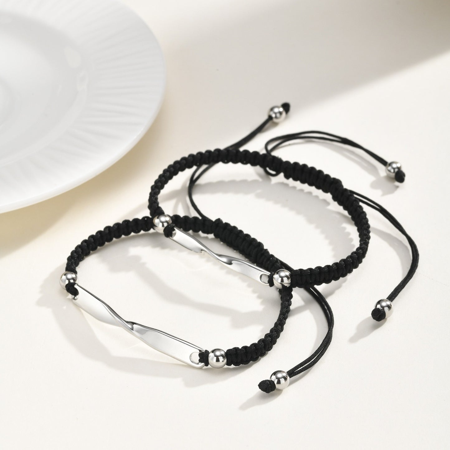 Kemstone Stainless Steel Mobius Braided Cord Bracelet for Men Women BR-3062