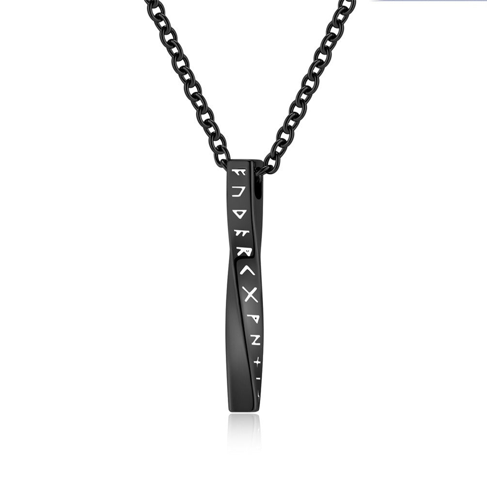 Kemston Viking Rune Necklace for Men Stainless Steel Nordic Möbius Twist Pendant K-PT567