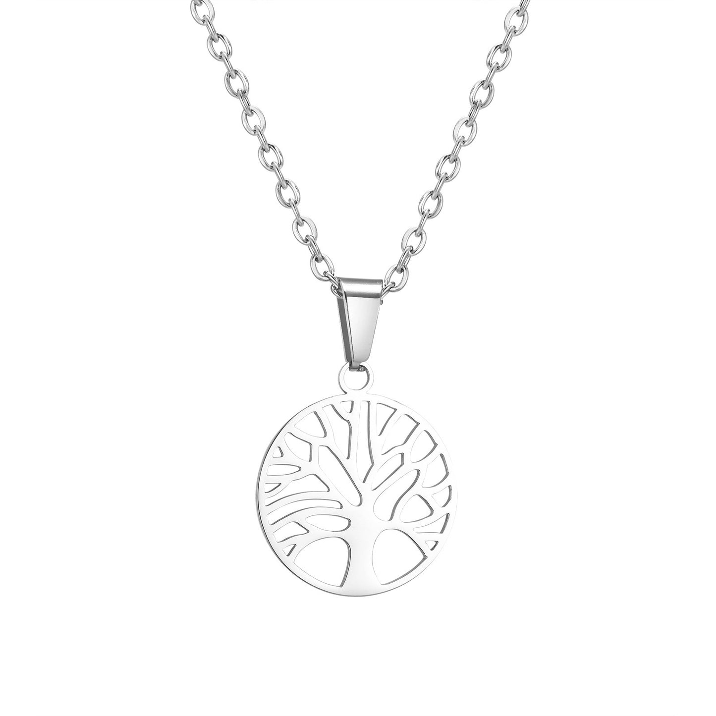Kemston Tree of Life Necklace for Men Stainless Steel Openwork Pendant PN-1974