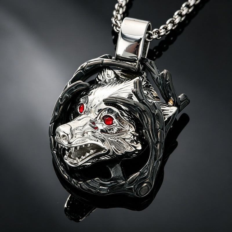 Kemstone Sculpted Animal & Mask Pendant Necklace for Men Stainless Steel KP118547-LU