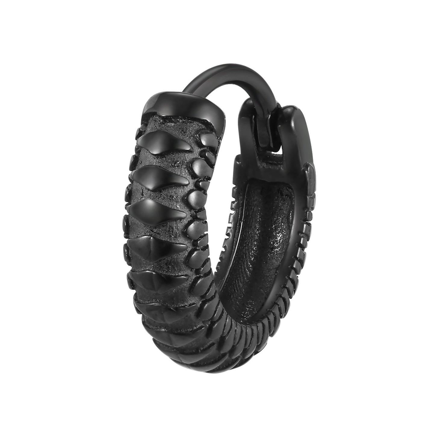 Kemstone Stainless Steel Snake Pattern Hoop Earring for Men – EH688