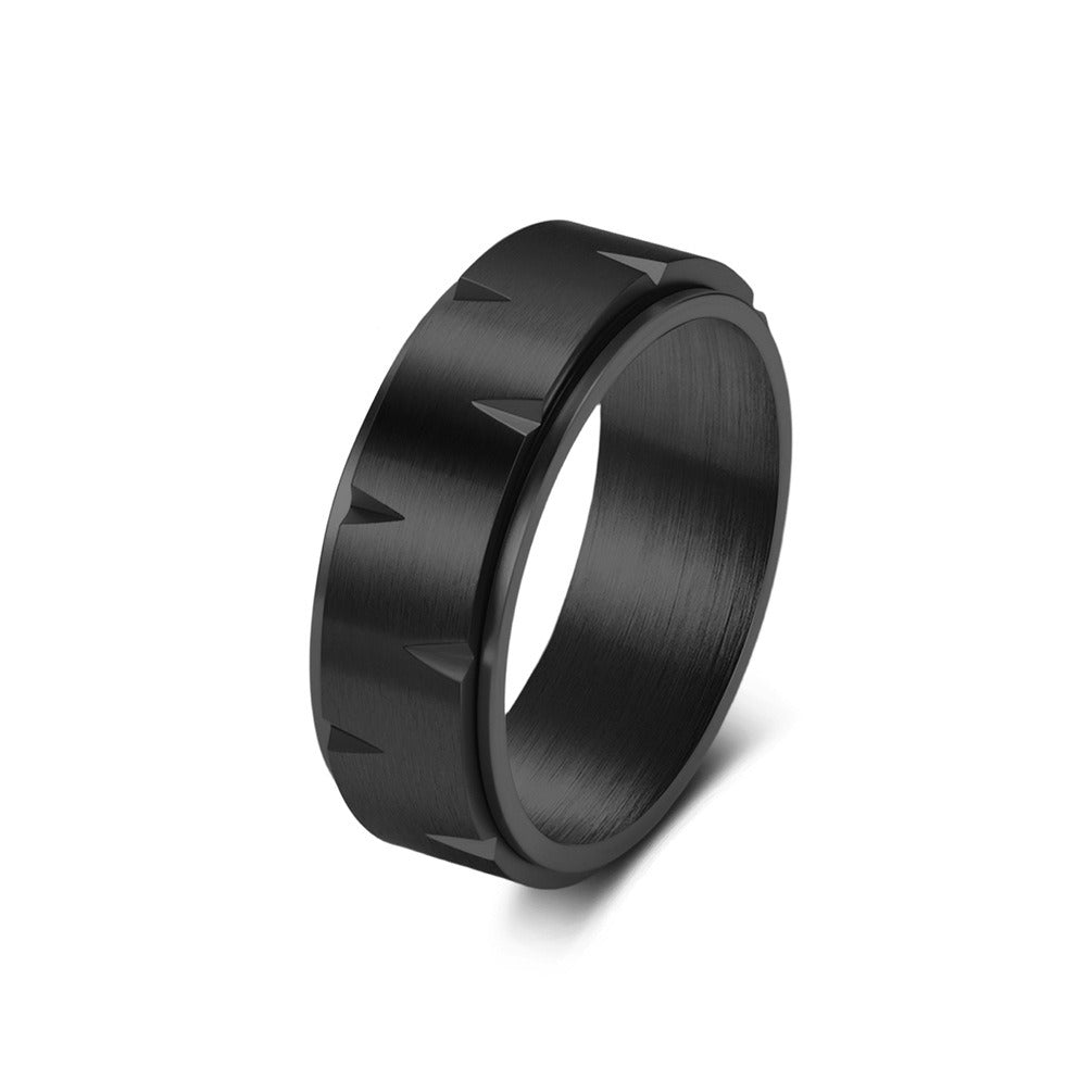 Kemstone Spinner Ring for Men Stainless Steel Matte Rotating Design K-R1148