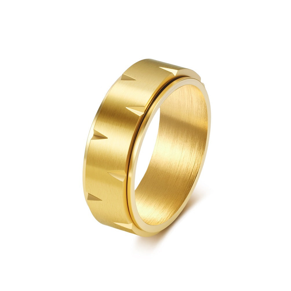 Kemstone Spinner Ring for Men Stainless Steel Matte Rotating Design K-R1148