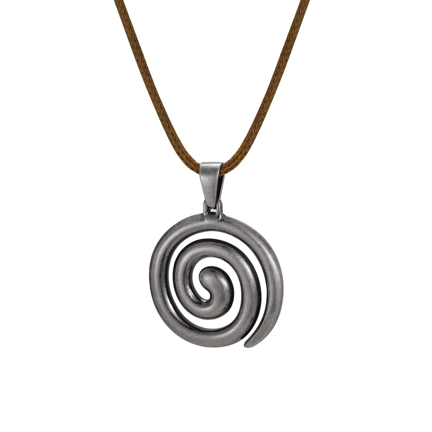 Kemstone Stainless Steel Spiral Pendant Necklace for Men Swirl Design PN-2299