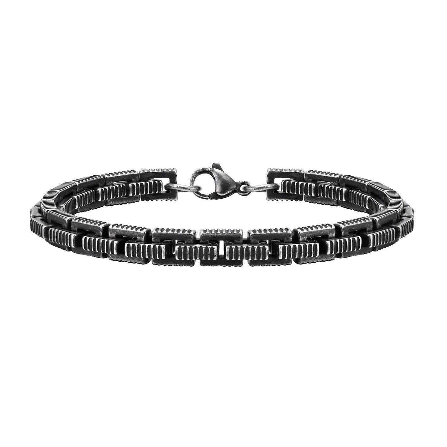 Kemstone Stainless Steel Square Link Chain Bracelet for Men Vintage BR-2043S