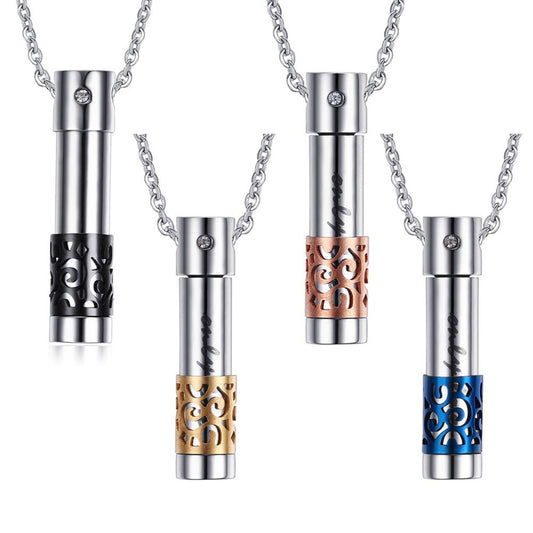 Kemstone Stainless Steel Storage Capsule Pendant Necklace for Men Women PN-533