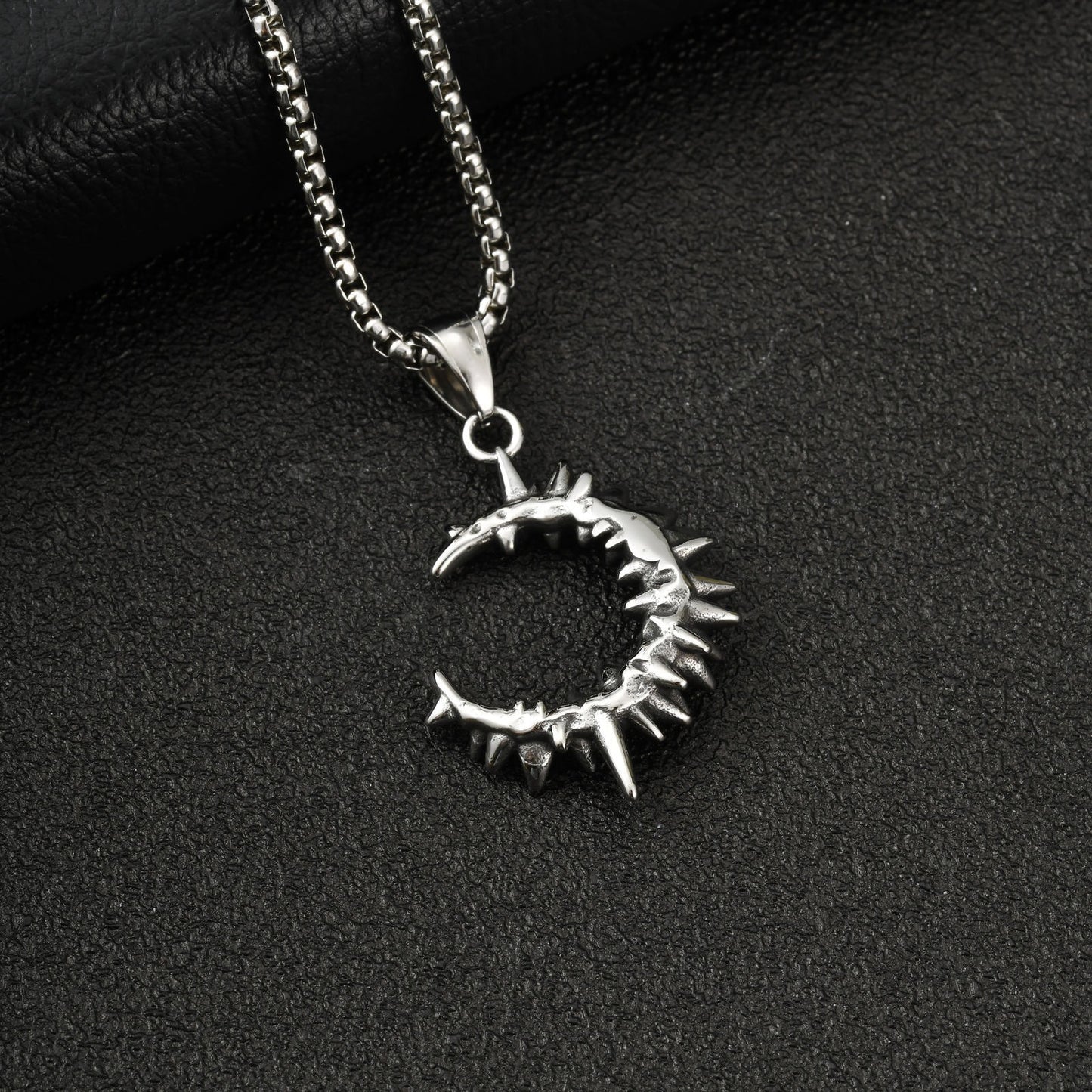Kemstone Stainless Steel Thorn C Pendant Necklace for Men Streetwear PN-2418