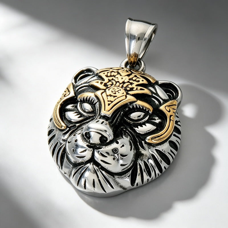 Kemstone Sculpted Animal & Mask Pendant Necklace for Men Stainless Steel KP118547-LU