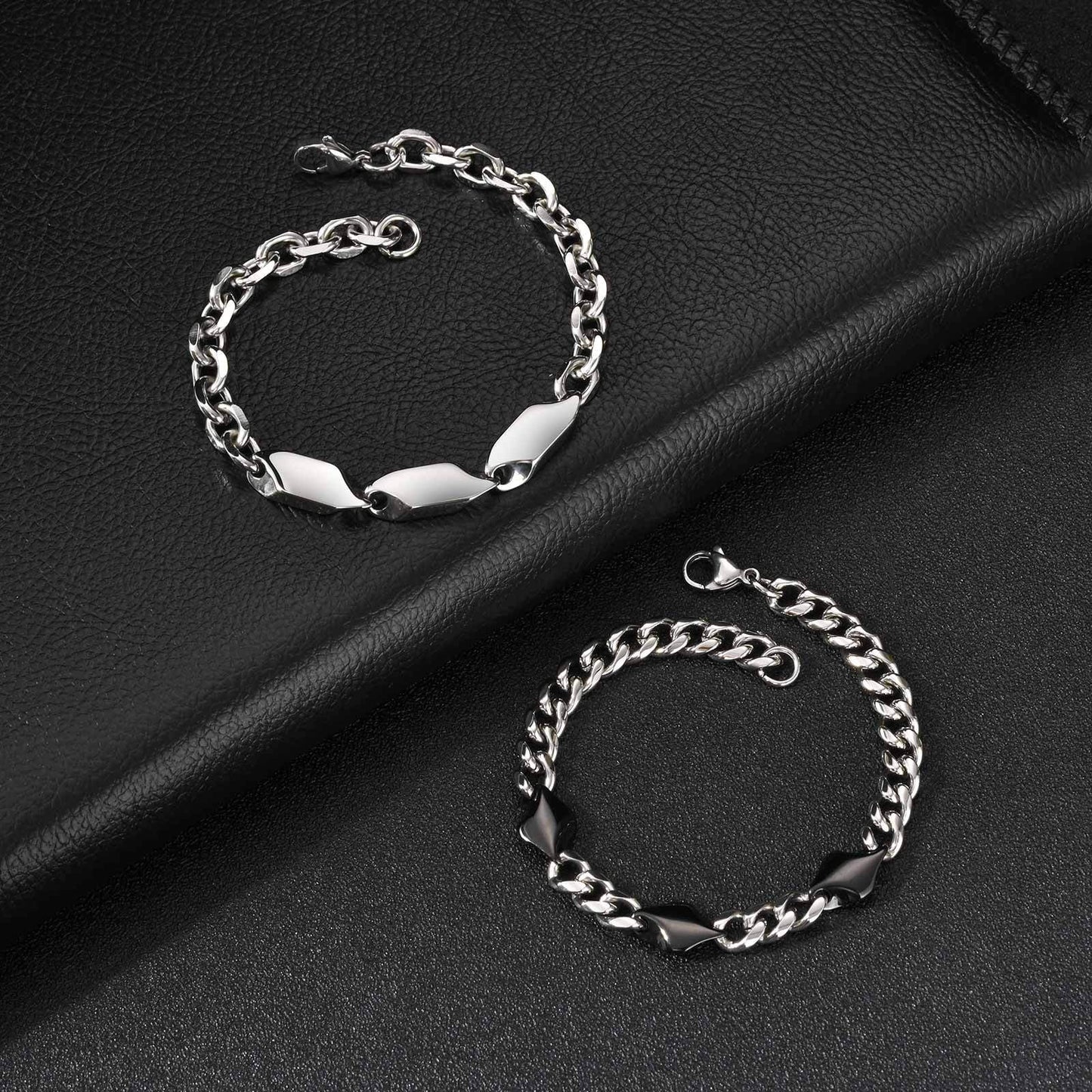 Kemstone Stainless Steel Twisted Link Bracelet for Men BR-2799