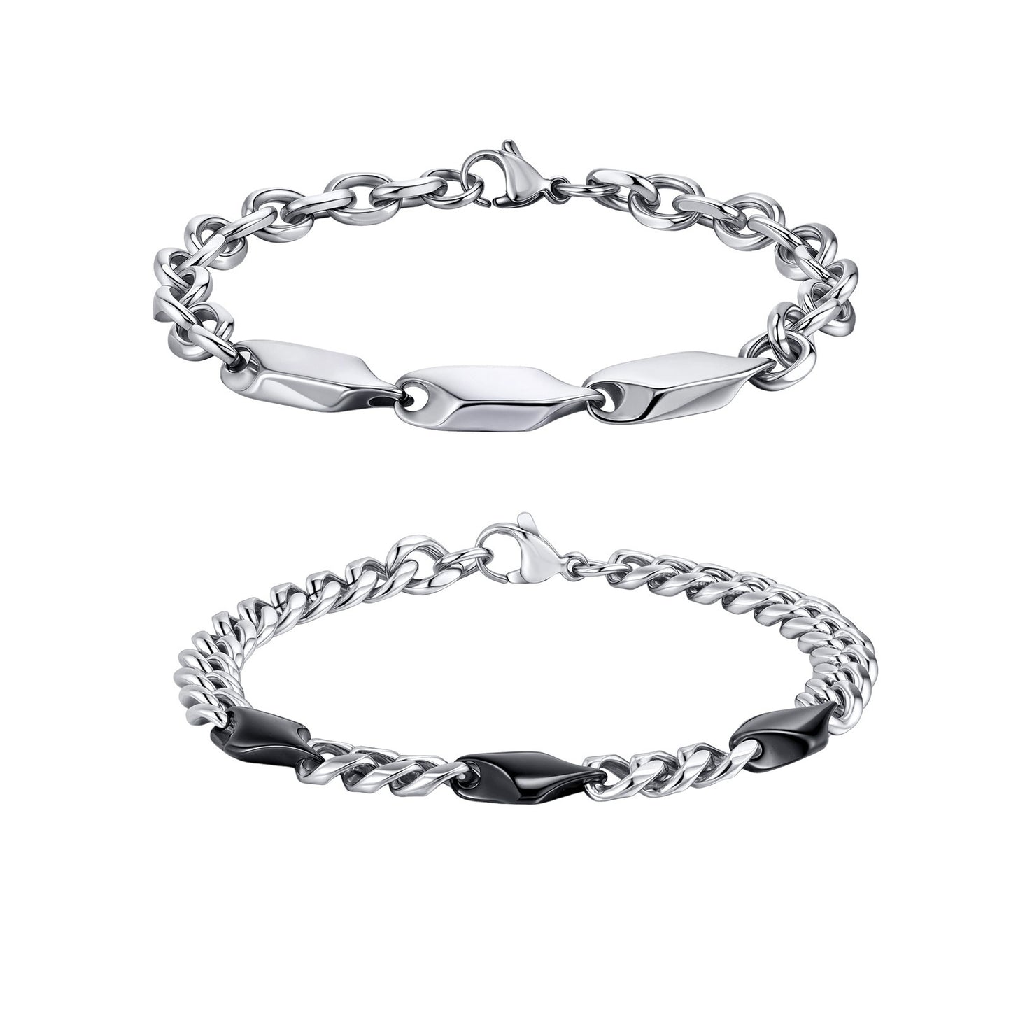 Kemstone Stainless Steel Twisted Link Bracelet for Men BR-2799