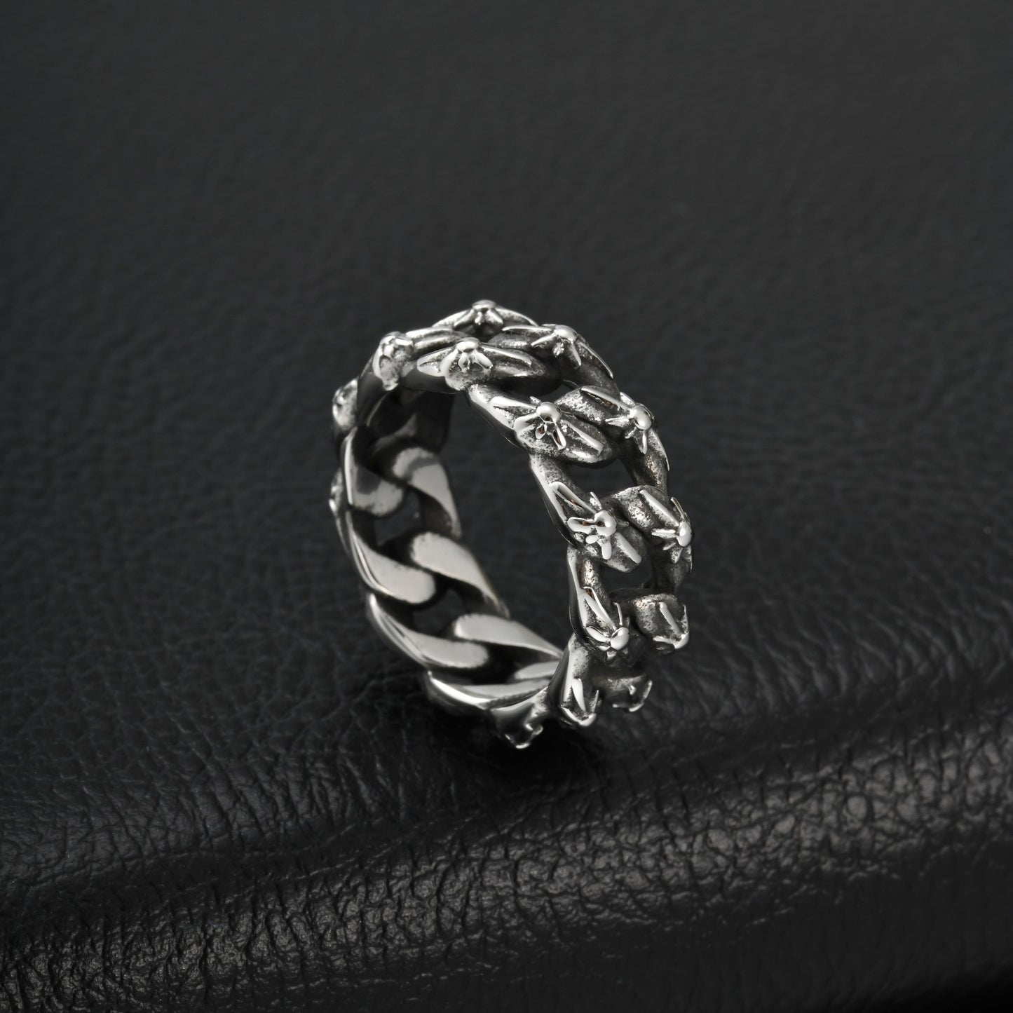 Kemstone Stainless Steel Woven Chain Ring for Men RC-1144S