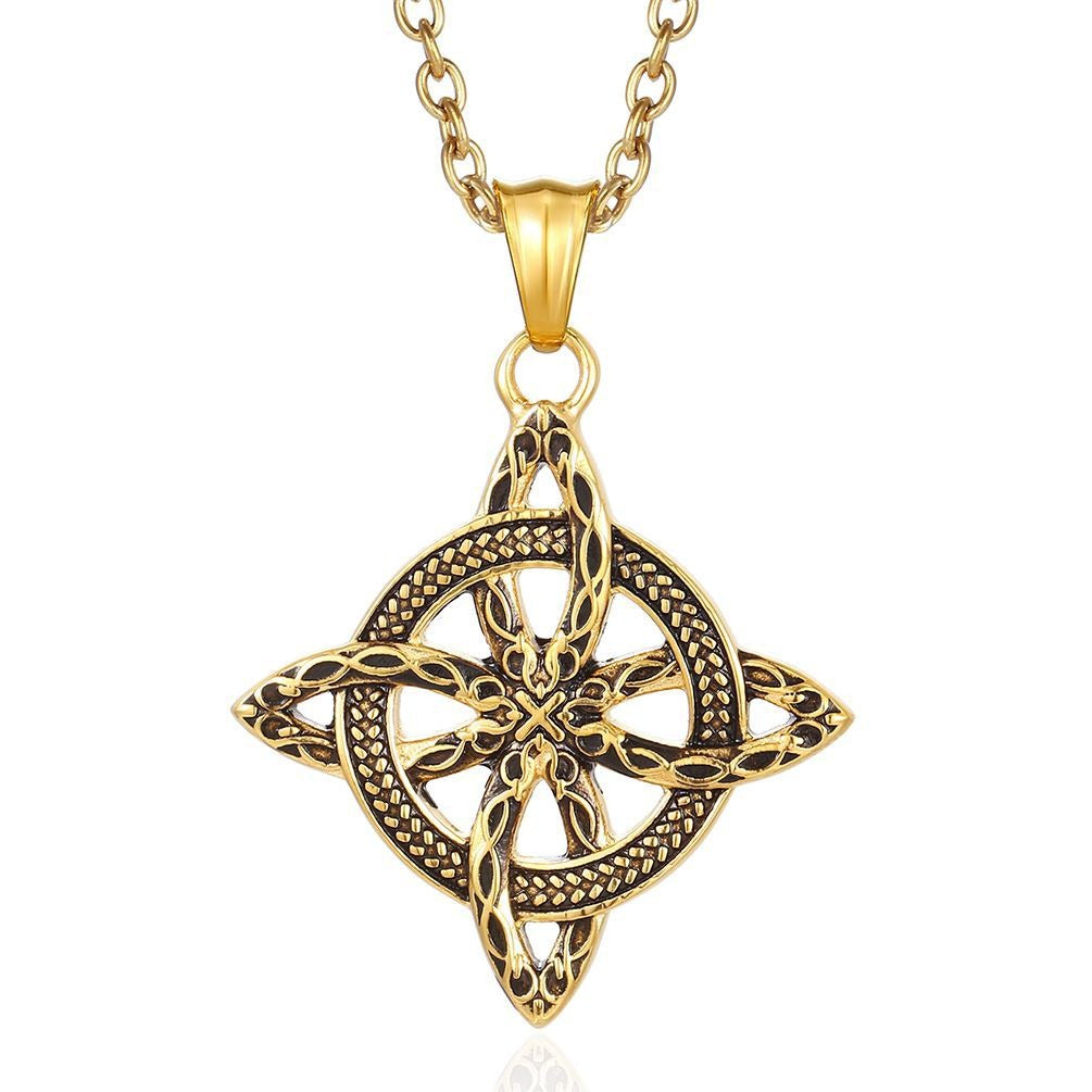 Kemstone Stainless Steel Celtic Knot Pendant Necklace for Men & Women K-PT508