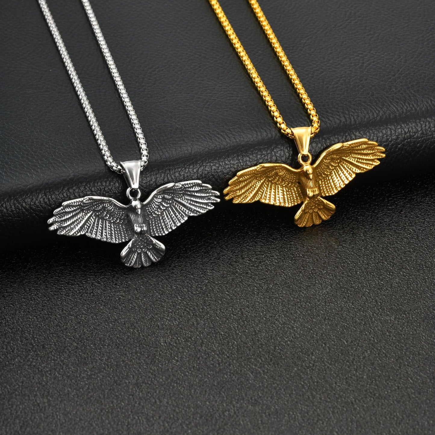 Kemstone Stainless Steel Eagle Pendant Necklace for Men Streetwear PN-2402
