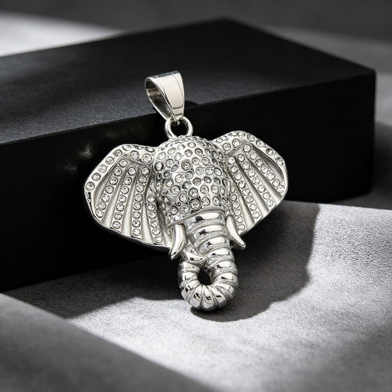 Kemstone Stainless Steel Hip Hop Crown Elephant Frog Cartoon Pendant Necklace for Men KP118618-LU