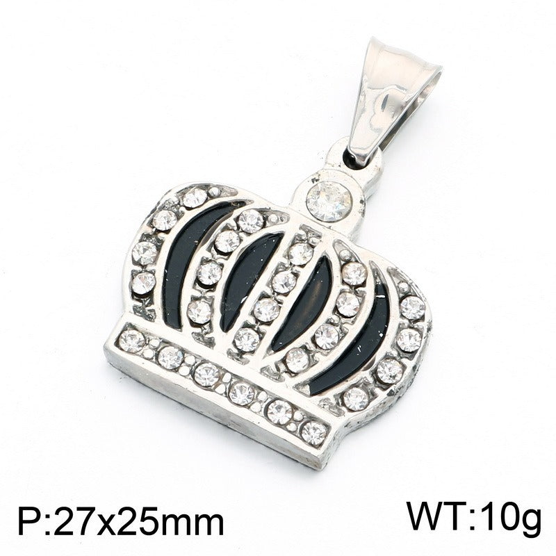 Kemstone Stainless Steel Hip Hop Crown Elephant Frog Cartoon Pendant Necklace for Men KP118618-LU