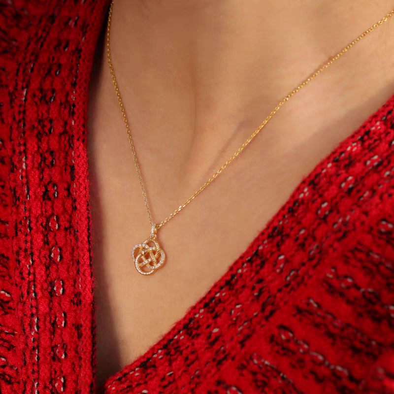 Collar de nudo de serpiente bañado en oro, diseño original artesanal de Kemstone – Plata de ley 925, diseño minimalista para el día a día