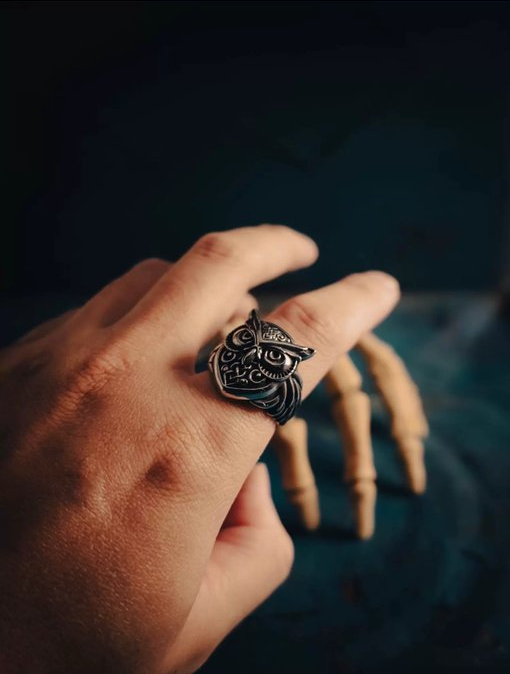Kemstone Titanium Steel Celtic Owl Ring – Vintage Symbol of Wisdom NWR-523323