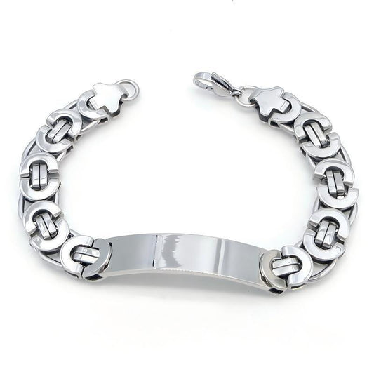 Kemstone Titanium Steel ID Bracelet for Men Curved Plate KB215057-JG