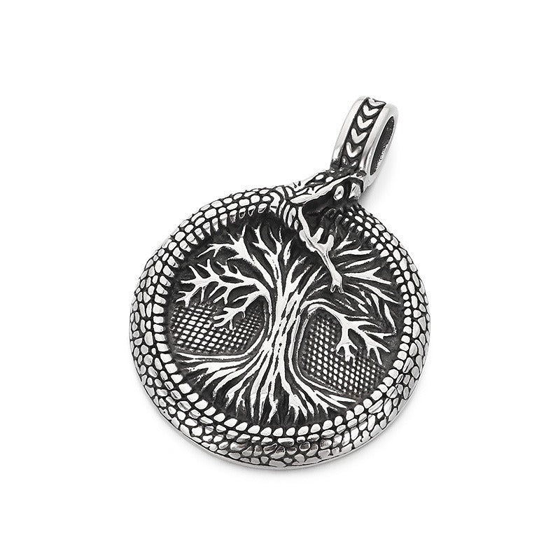 Kemstone Titanium Steel Viking Tree of Life Pendant Necklace for Men KP117703-LU