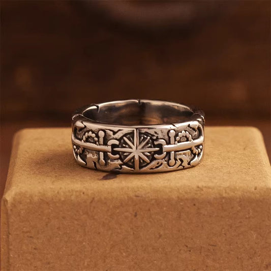 Kemstone Vintage Anchor Ring – Titanium Steel 9MM for Men NW-SR256