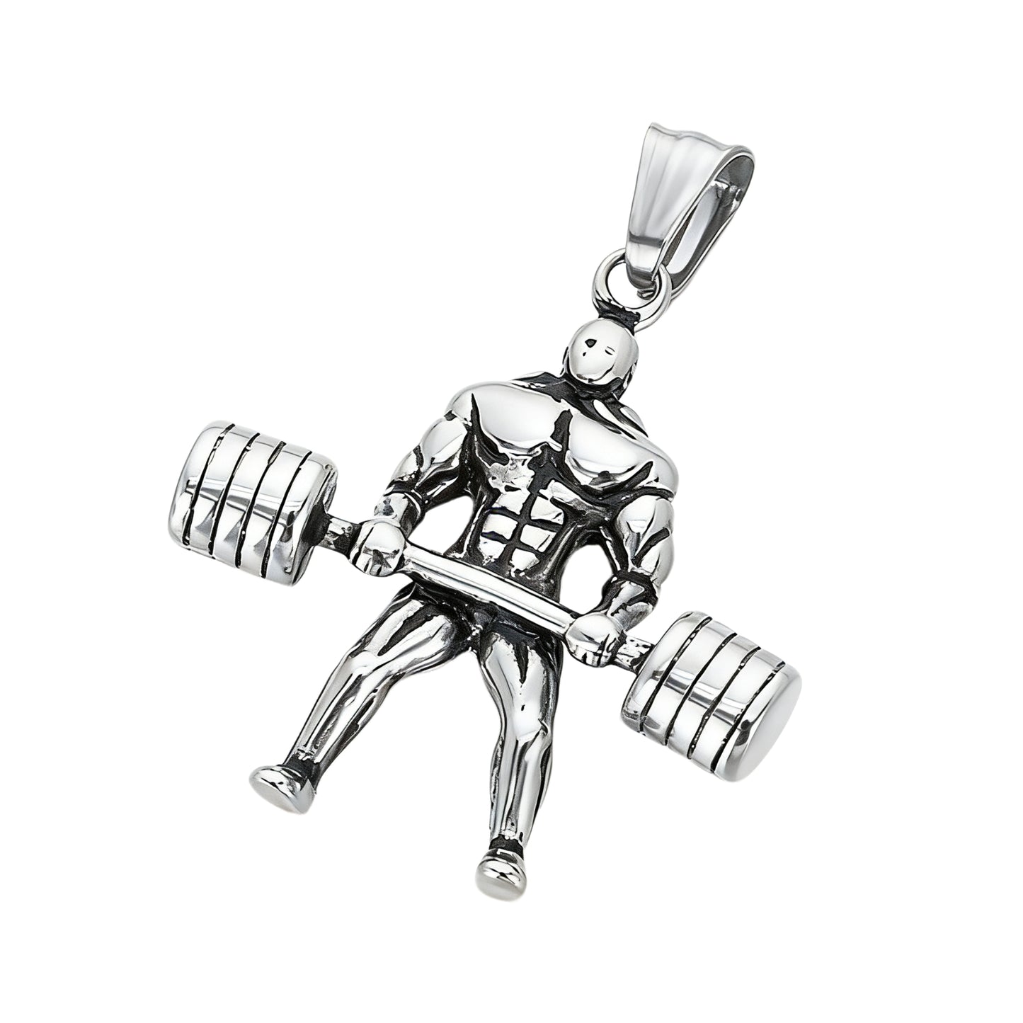 Kemstone Titanium Steel Barbell Gym Pendant Necklace for Men KP117758-LU