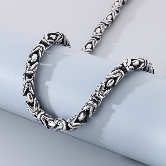 Kemstone KB170399 Titanium Steel Woven Peace Link Chain Bracelet & Necklace for Men