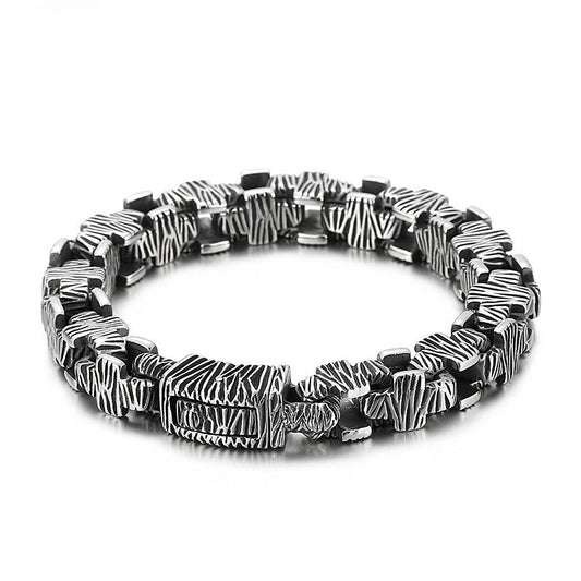 Kemstone Titanium Steel Cast Chain Bracelet for Men Hip Hop Streetwear KB125390-BDJX