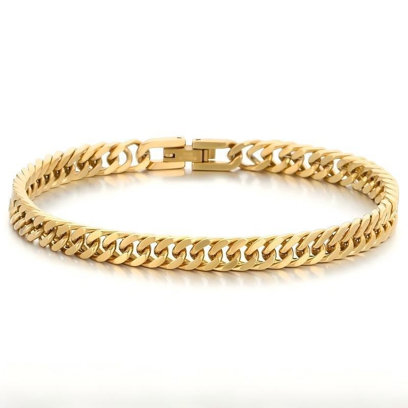 Kemstone Titanium Steel Double Curb Chain Bracelet for Men KB186683-Z