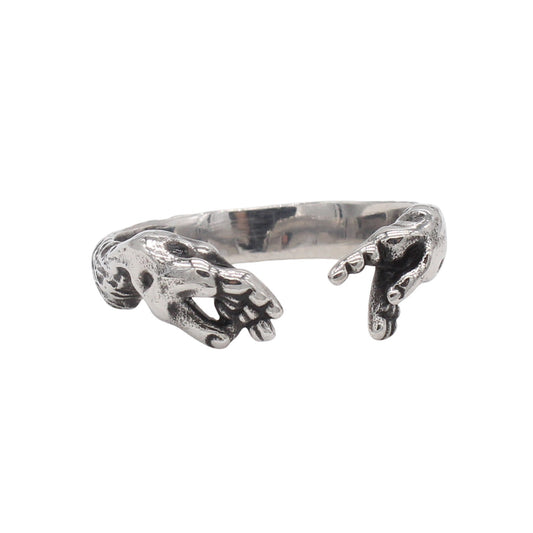 Kemstone Titanium Steel Vintage Handshake Ring for Men R1961