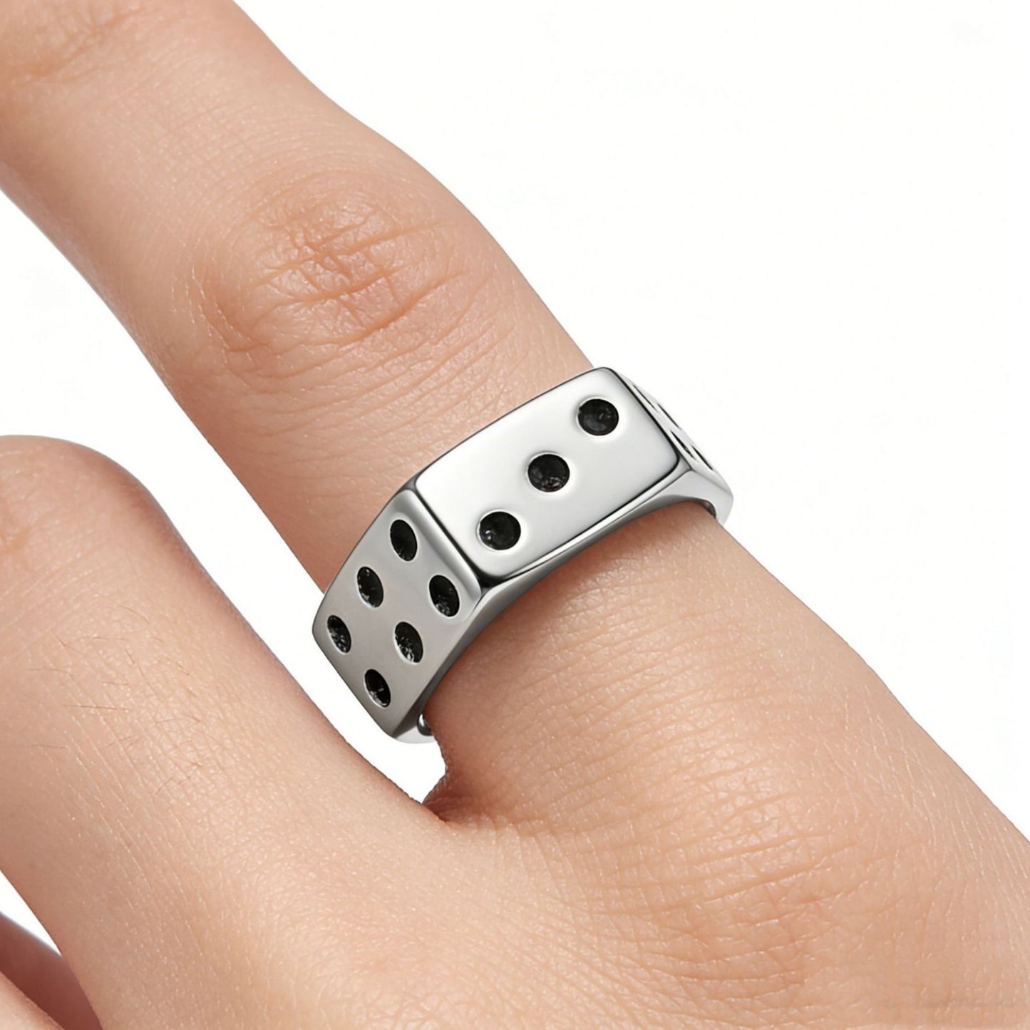 Kemstone Titanium Steel Hexagon Geometric Ring for Men Minimal Design R1876