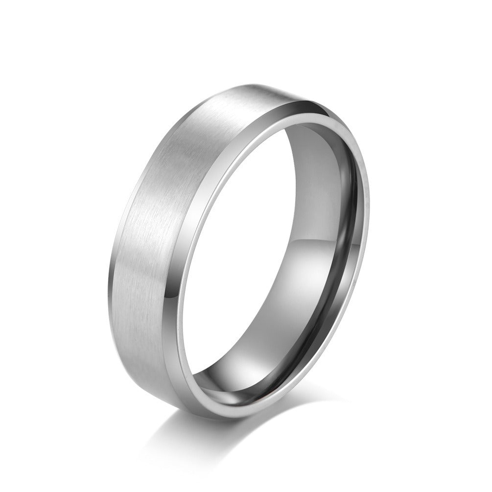 Kemstone Matte Brushed Couple Rings – Titanium Steel Wedding & Engagement Bands K-R351