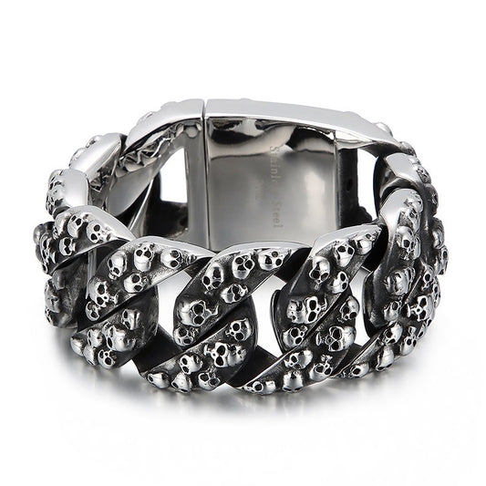 Kemstone Titanium Steel Skull Chain Bracelet for Men Punk Style KB149862-KJX