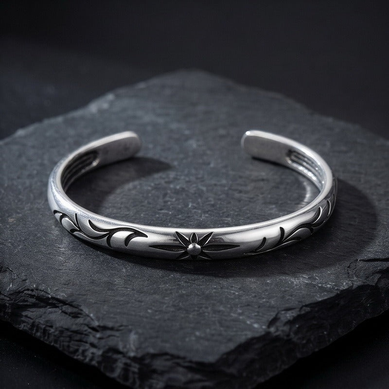 Kemstone Titanium Steel Snake Cuff Bracelet for Men Vintage Scale Design KB214265-LU