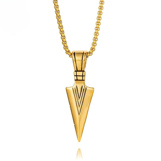 Kemstone Titanium Steel Spearhead Pendant Necklace for Men – Hip Hop Street Style K-PT198