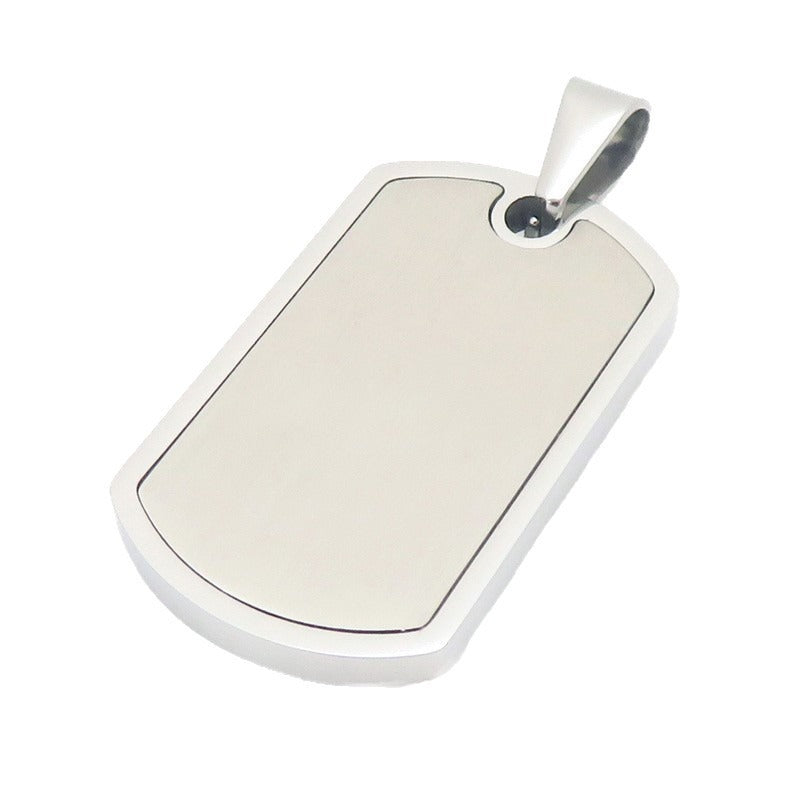 Kemstone Titanium Steel Tag Pendant Necklace – Brushed ID Plate for Men KP118330-ZLA