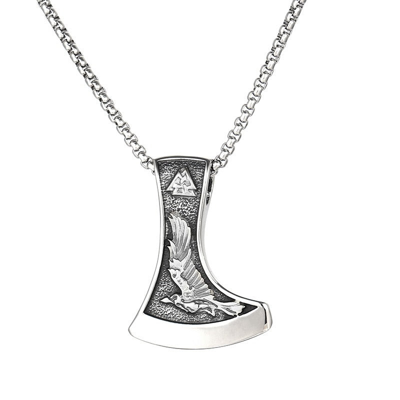 Kemstone Titanium Steel Viking Axe Pendant Necklace for Men KP130625-TLX
