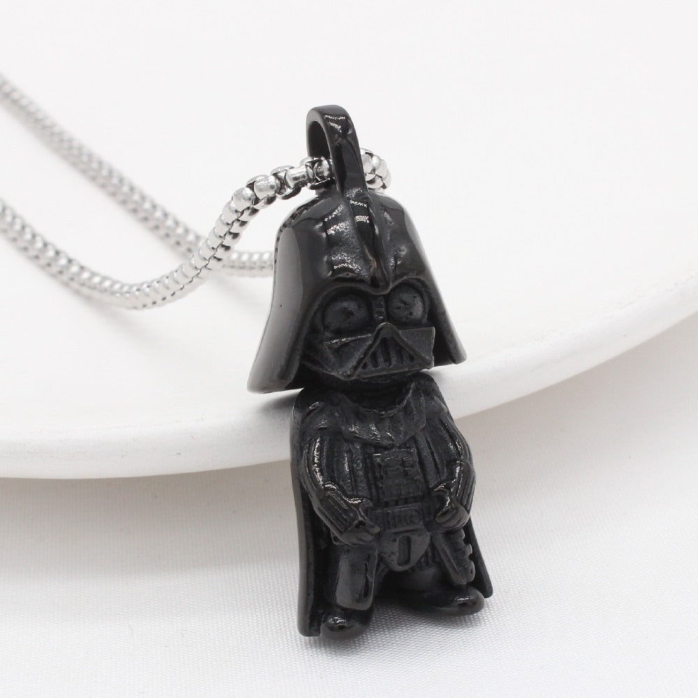 Kemstone Dark Helmet Warrior Pendant Necklace for Men Titanium Steel 3D Sculpted Figure P1346