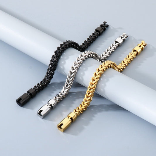 Kemstone Titanium Steel Woven Chain Bracelet for Men KB216602-KFC