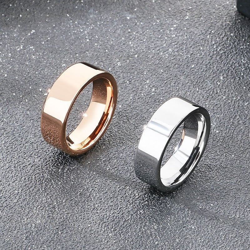 Kemstone Men’s Tungsten Steel Ring – 8mm Polished Minimalist Band KR114256-TS