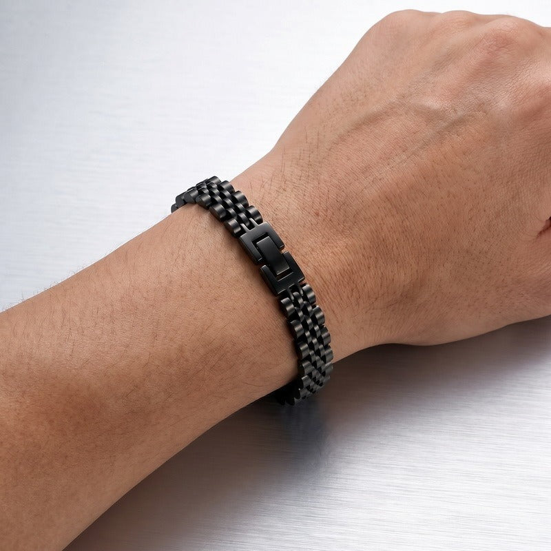 Kemstone Titanium Steel Link Bracelet for Men Two Tone Watch Band Style KB215164-KL