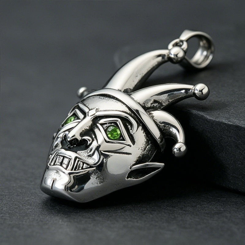 Kemstone Stainless Steel Gothic Joker Mask Pendant Necklace for Men KP118521-LU