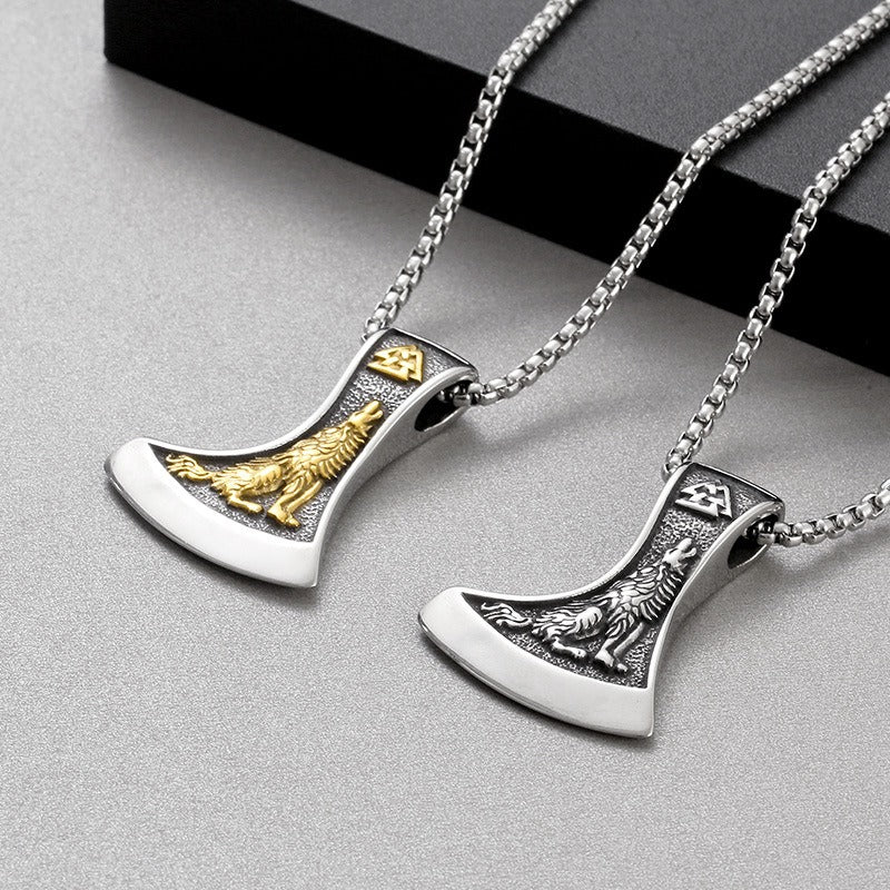 Kemstone Titanium Steel Viking Axe Pendant Necklace for Men KP130625-TLX