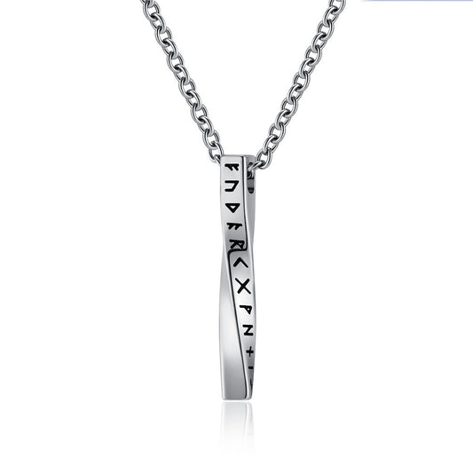 Kemston Viking Rune Necklace for Men Stainless Steel Nordic Möbius Twist Pendant K-PT567
