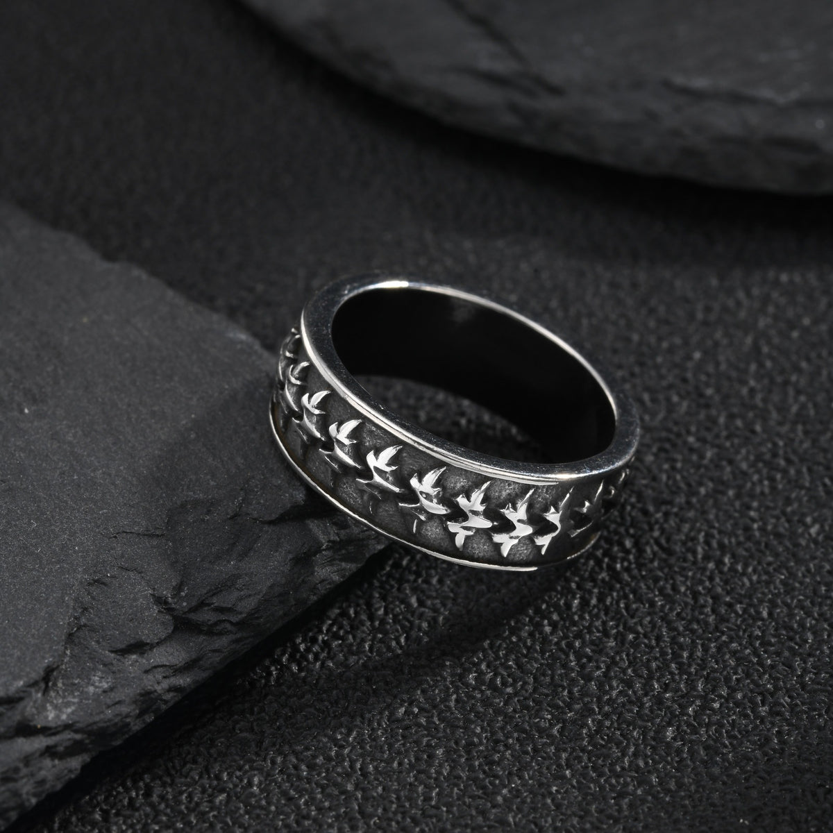 Kemstone Dragon Spine Ring for Men Stainless Steel Gothic RC-1157
