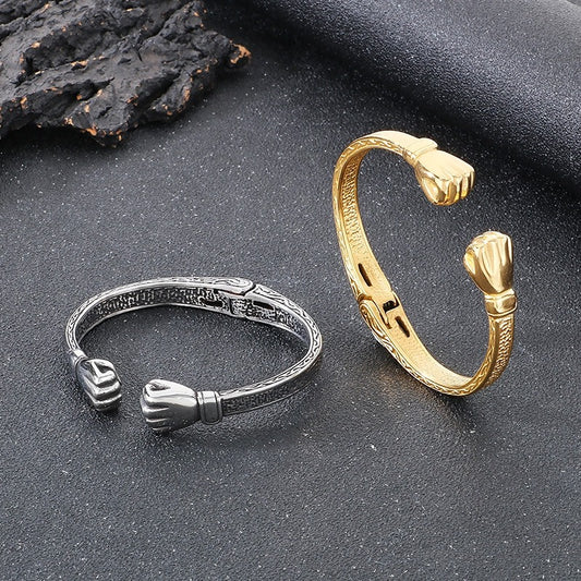 Kemstone Titanium Steel Boxing Fist Cuff Bracelet for Men – Vintage Power KB184795-KJX